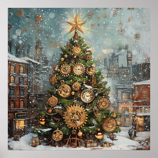 Póster Poster Steampunk Christmas Tree (Frente)