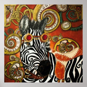 Póster Poster Steampunk Zebra Matte
