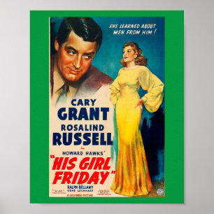 Póster Poster Su Chica Cary Grant Rosalind Russell