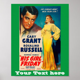 Póster Poster Su Chica Viernes-Cary Grant Rosalind Russel