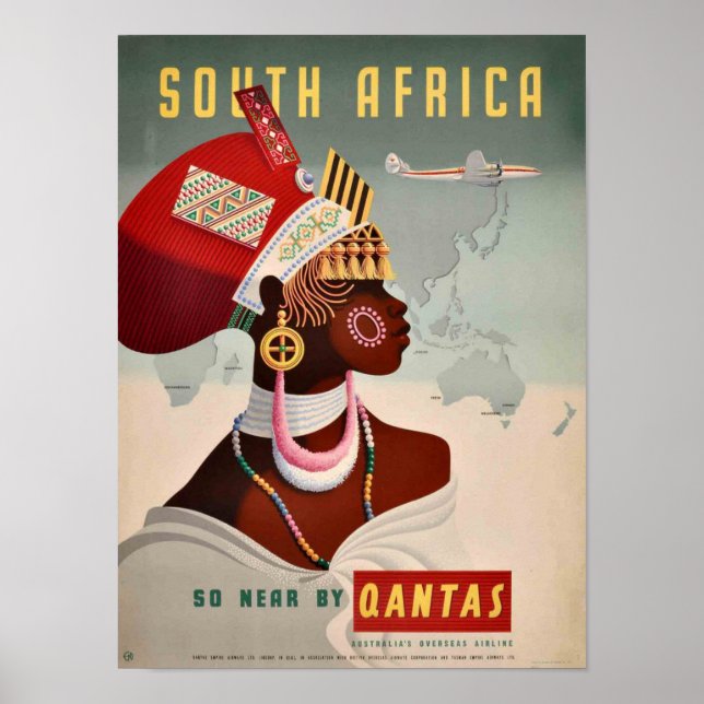 Póster Poster - Sudáfrica Por Qantas (Frente)