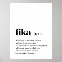 Poster Sueco de la definición clásica de Fika