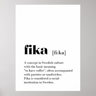Póster Poster Sueco de la definición clásica de Fika