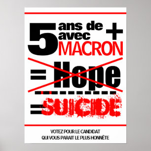 Póster Poster suicida de Affiche 5 ans de plus Macron