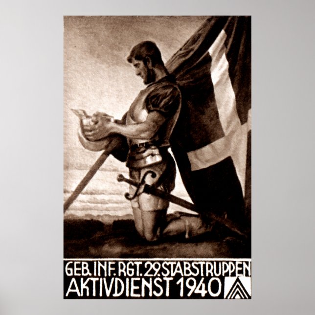 Póster Poster suizo de la Segunda Guerra Mundial (Frente)