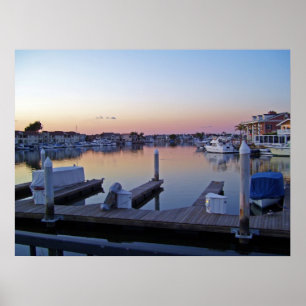 Póster Poster Sunset de Huntington Harbour