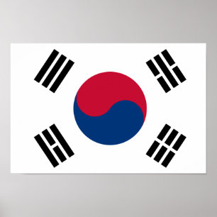 Póster Poster surcoreano de la bandera - 16,50" x 11"