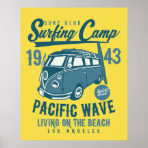 Poster Surfing Camp Pacific Wave