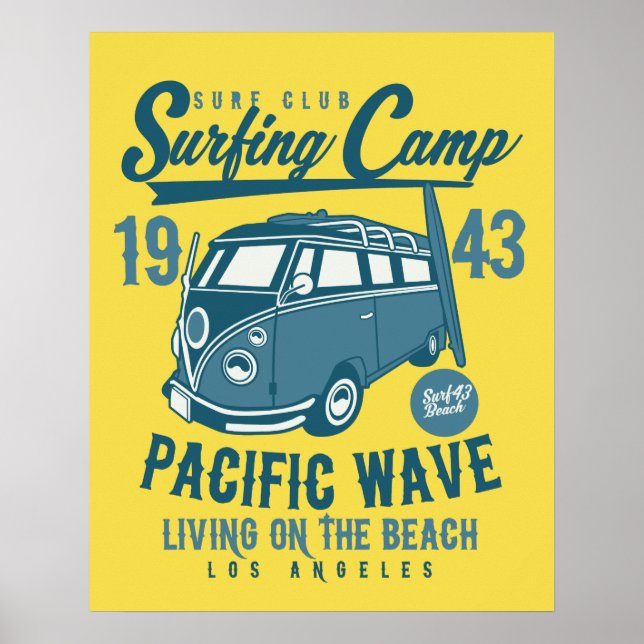 Póster Poster Surfing Camp Pacific Wave (Frente)