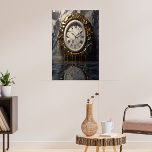 Póster Poster Surreal del reloj de fusión - Resumen de ar