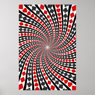 Póster Poster: Tarjeta de póquer se adapta a la espiral: