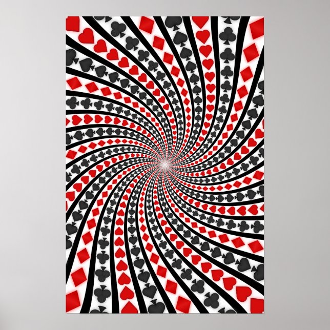 Póster Poster: Tarjeta de póquer se adapta a la espiral:  (Frente)