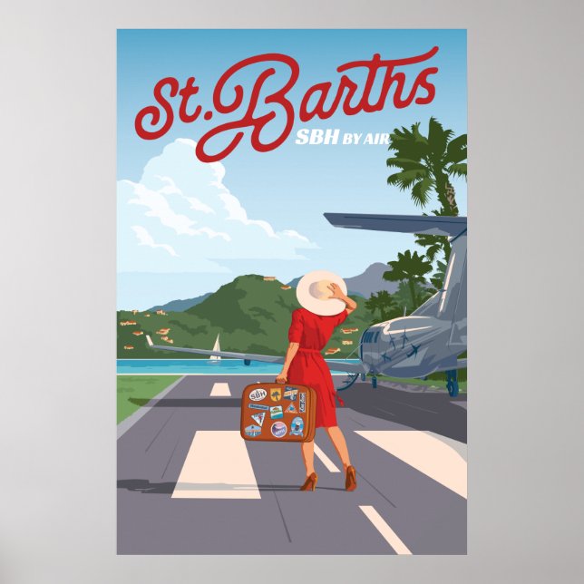 Póster Poster Tarmac de St Barths (Frente)