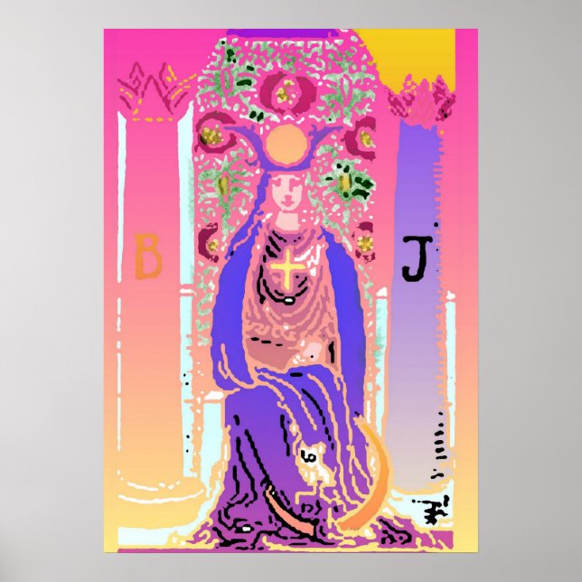 Póster Poster Tarot Rosa Púrpura de Alto Sacerdote (Frente)