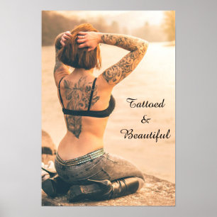 Póster Poster tatuado y hermoso