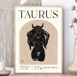 Póster Poster Taurus Feminine Zodiac