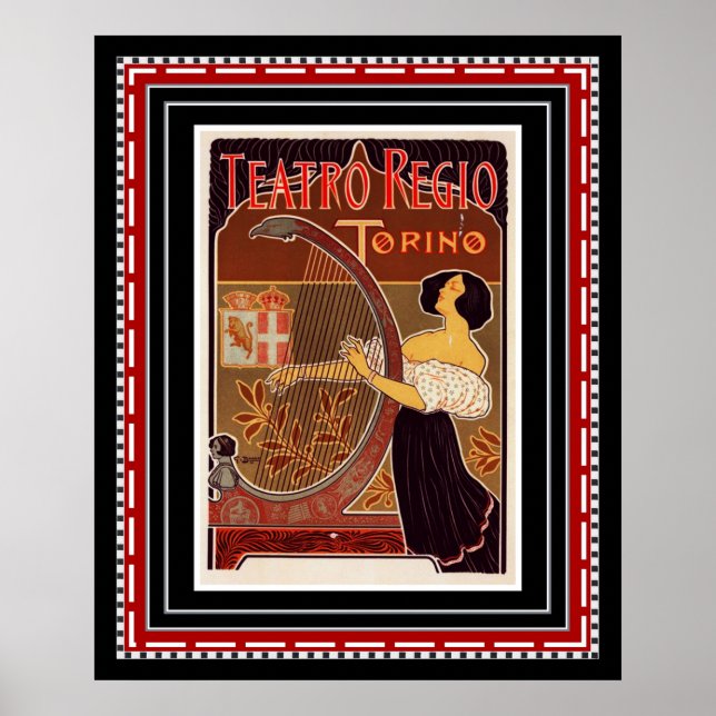 Póster Poster Teatro Regio Torino Art Deco Print (Frente)