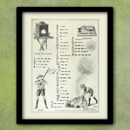 Póster Poster telegráfico de código morse vintage