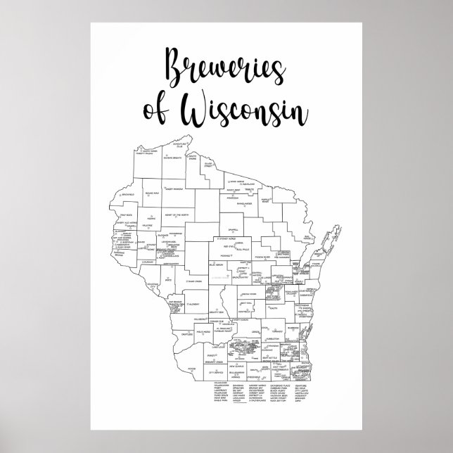 Póster Poster temática de la cervecería Wisconsin (Frente)
