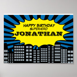 Póster Poster temática de superhéroes