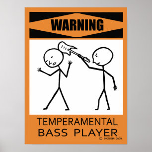 Póster Poster temperamental amonestador del bajista