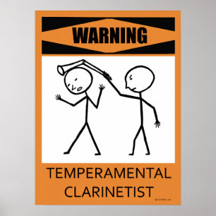 Póster Poster temperamental amonestador del Clarinetist