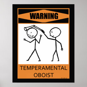 Póster Poster temperamental amonestador del oboe