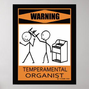 Póster Poster temperamental amonestador del organista