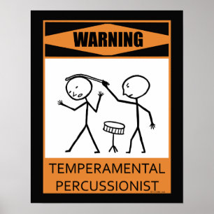 Póster Poster temperamental amonestador del Percussionist