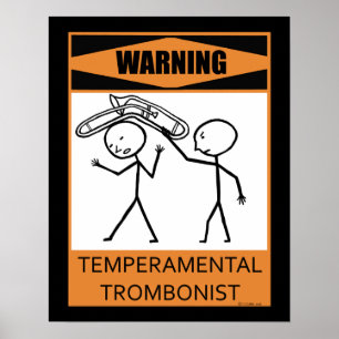 Póster Poster temperamental amonestador del trombón
