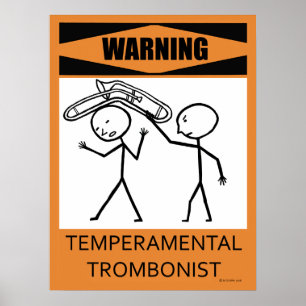 Póster Poster temperamental amonestador del trombón