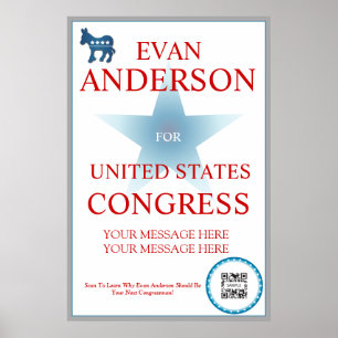 Póster Poster Template Democrat Donkey