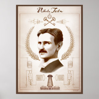 Póster poster Tesla de 18 x 24 pulgadas