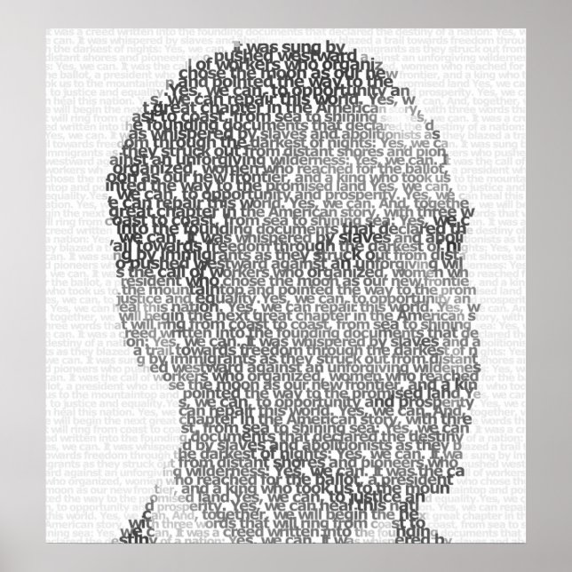 Póster Poster "Texto-Arte" de Obama (Frente)