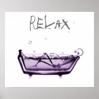 Poster- Tiempo de baño de rayo X-Relax púrpura