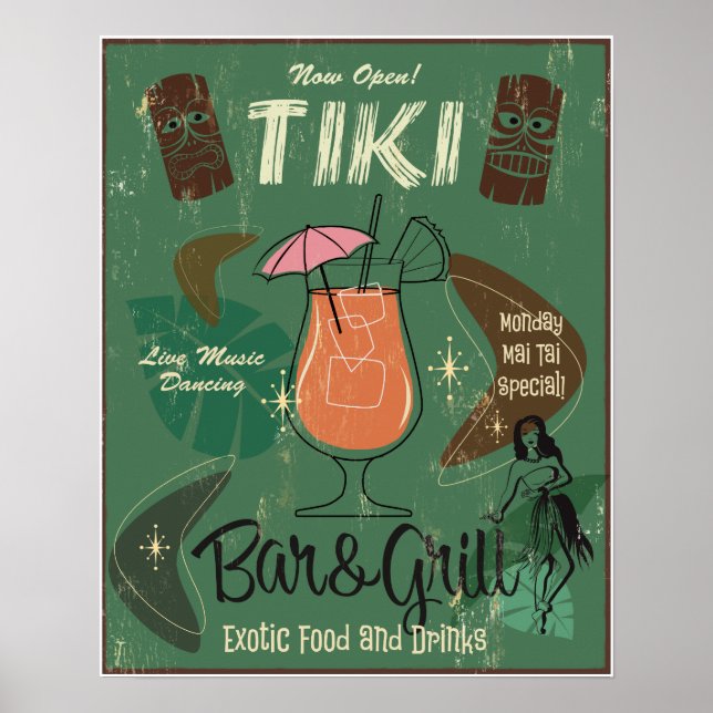 Póster Poster Tiki Bar&Grill (Frente)