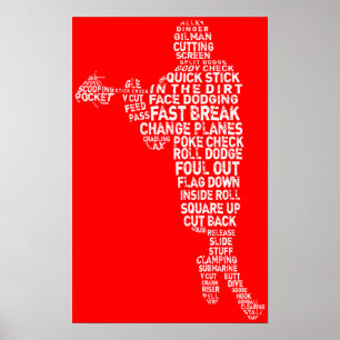 Póster Poster tipográfico de Lacrosse Player