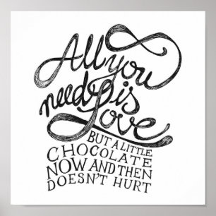 Póster Poster - Todo lo que necesitas es amor y chocolate