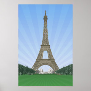 Póster Poster: Torre Eiffel París: Dibujo de vectores