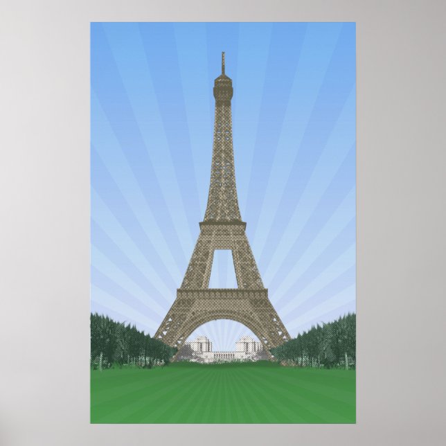 Póster Poster: Torre Eiffel París: Dibujo de vectores (Frente)