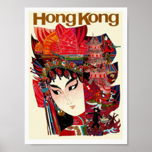 Póster Poster tradicional del viaje del vintage de Hong