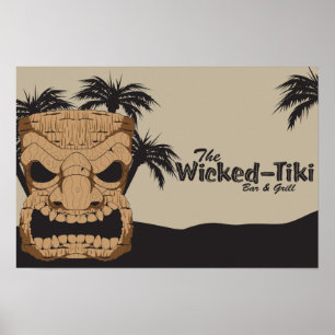 Póster Poster travieso de la barra de Tiki