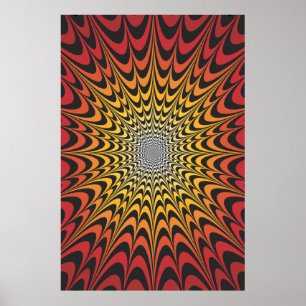 Póster Poster Trippy: Ilustraciones radiales psicodélicas