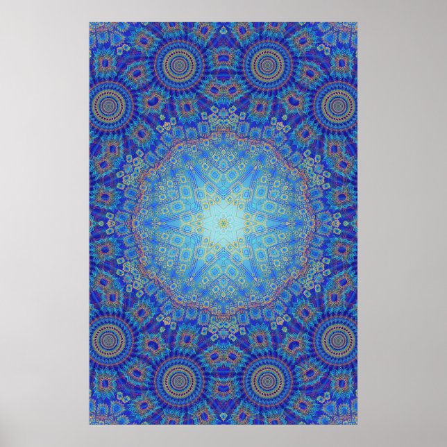 Póster Poster Trippy: Pintura radial psicodélica (Frente)