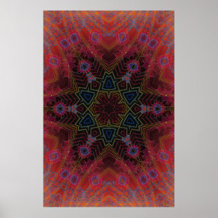 Póster Poster Trippy: Pintura radial psicodélica
