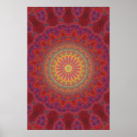 Poster Trippy: Pintura radial psicodélica