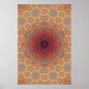 Póster Poster Trippy: Pintura radial psicodélica