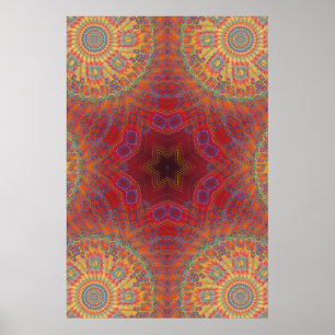 Póster Poster Trippy: Pintura radial psicodélica