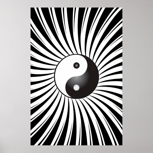 Póster Poster Trippy: Símbolo Yin Yang y diseño espiral (Frente)