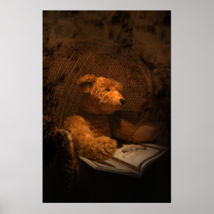 Póster Poster triste viejo del oso de peluche del oso